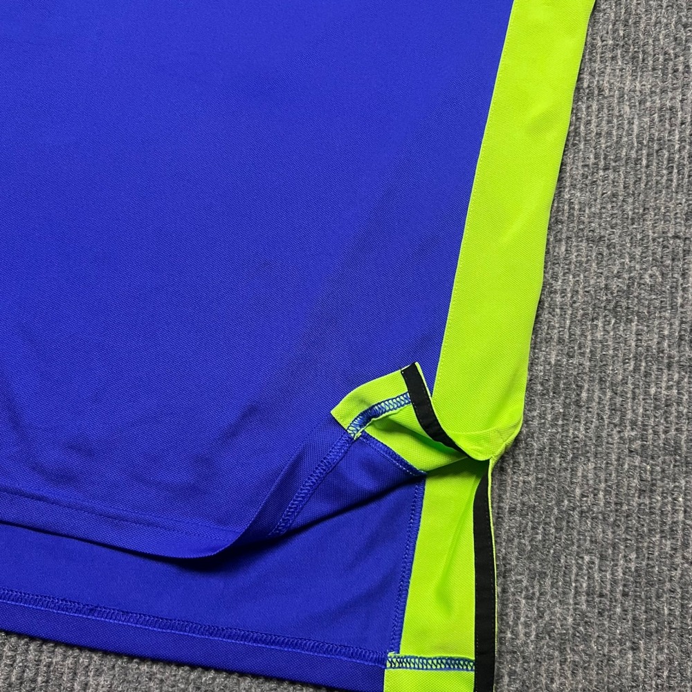 Polo Ralph Lauren Performance Mens Large Blue Lime Green Colorblock Polo Shirt - Picture 5 of 8